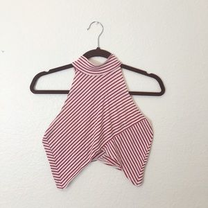 Red and white striped halter top